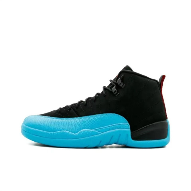 Men's Running weapon Air Jordan 12 Black/Blue Shoes 051